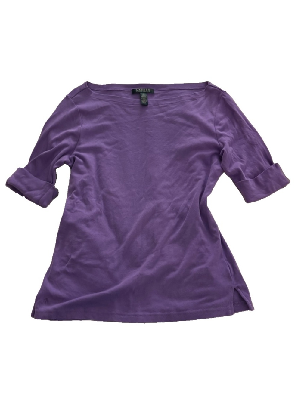 Ralph Lauren Purple 1/2 Sleeve Scoop Neck Tee